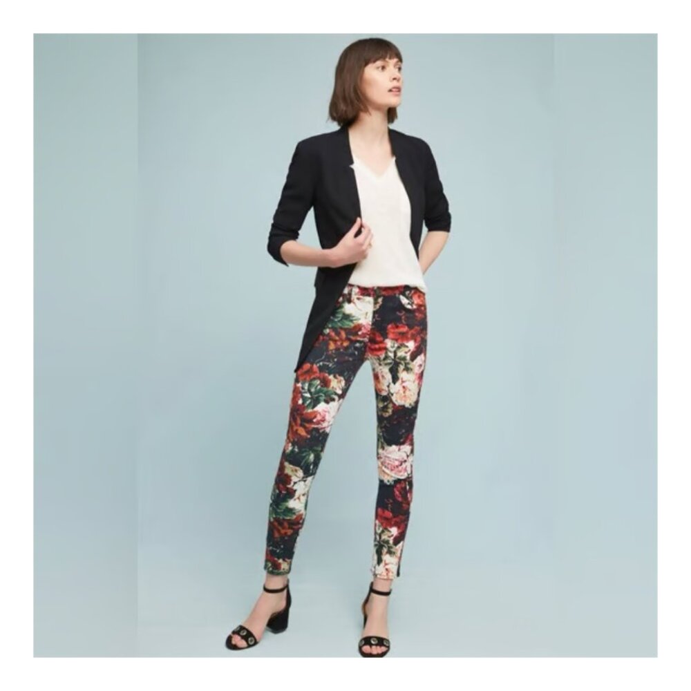 💖 7 For All Mankind Floral Skinny Jeans - Picture 1 of 5